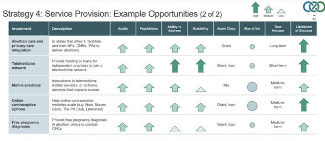 Reproductive Health Investors Alliance strategy 2 of 2 Image: Reproductive Health Investors Alliance abortion clinic strategy 2 of 2