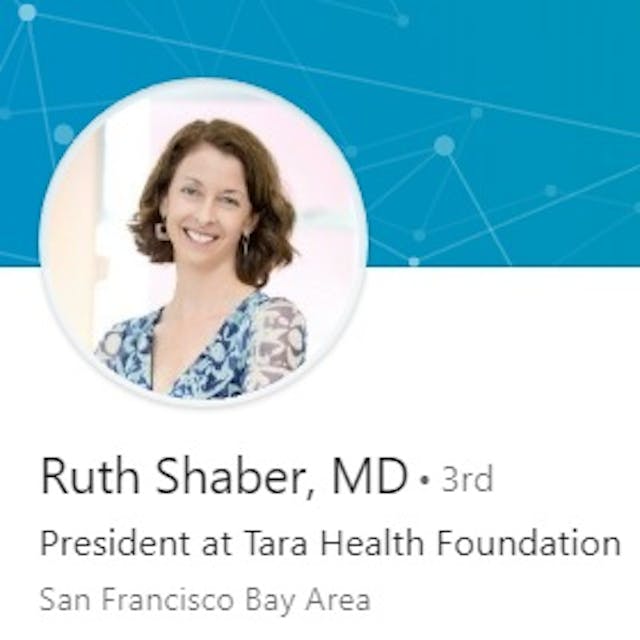 Ruth Shaber founder TARA Health Foundation (Image credit: LinkedIn) Image: Ruth Shaber founder TARA Health Foundation (Image credit: LinkedIn)