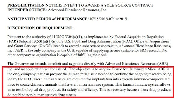 Image: FDA Chimeric fetal tissue research