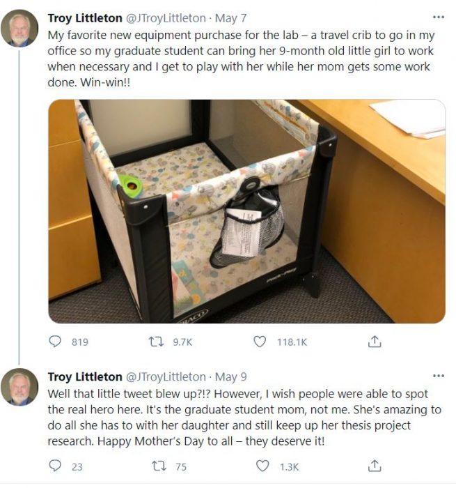 MIT professor goes viral after he puts crib in his lab for student’s baby image