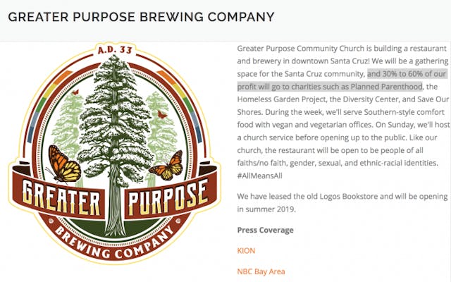 Church plans to open brewery, donate profits to Planned Parenthood image