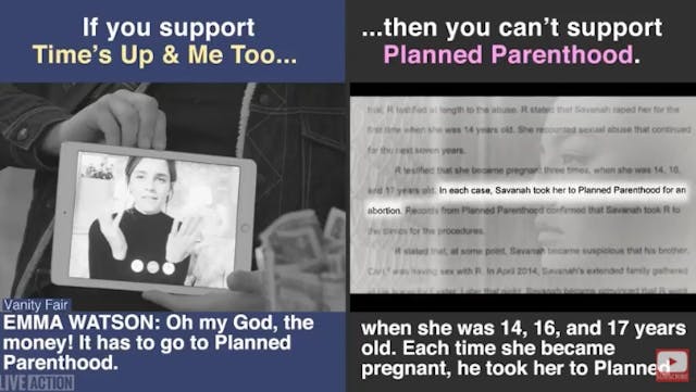 Emma Watson supports Planned Parenthood even though they return sexual abuse victims to abusers Image: Emma Watson supports Planned Parenthood even though they return sexual abuse victims to abusers