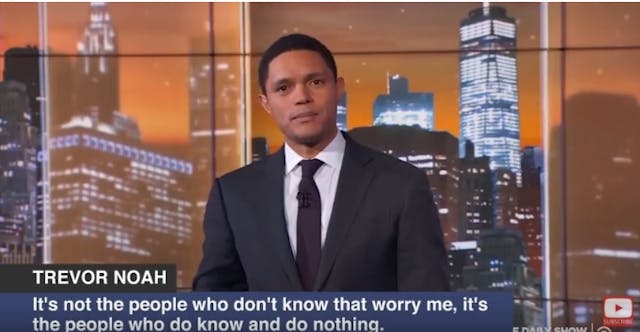 (Image credit: screenshot from Daily Show) Image: Trevor Noah a Planned Parenthood supporter on enablers of sexual abuse
