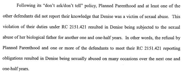 Image: Planned Parenthood failed to report sexual abuse of Denise Fairbanks