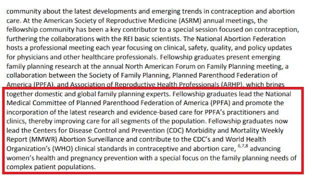 Family Planning FFP ties to abortion at CDC per ABMS application Image: Family Planning FFP ties to abortion at CDC per ABMS application