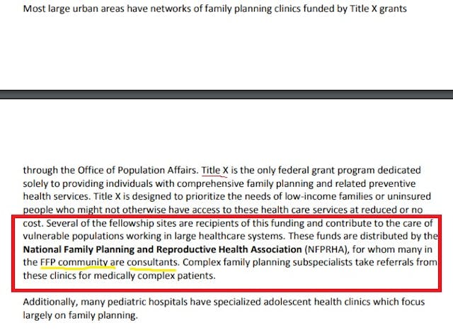 Image: ABMS application claims Fellowship in Family Planning abortion providers distribute Title X funds