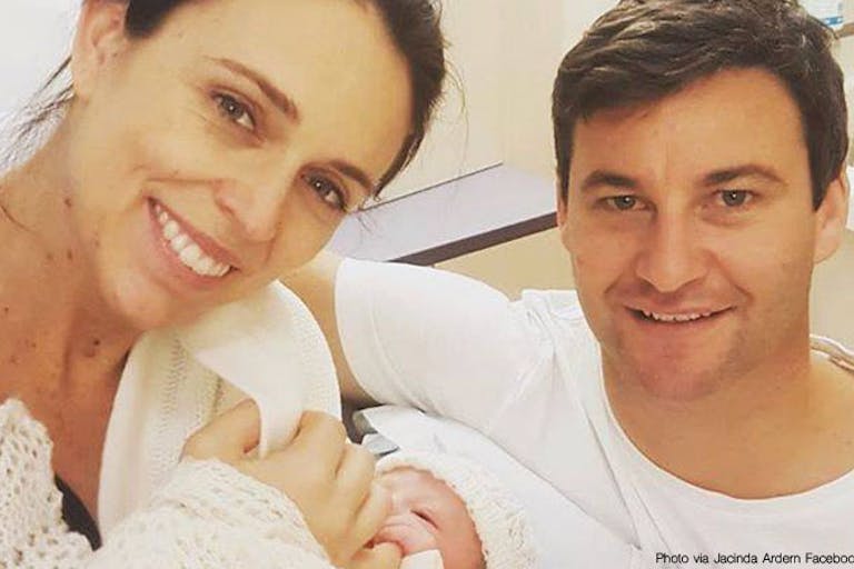 New Zealand prime minister gives birth