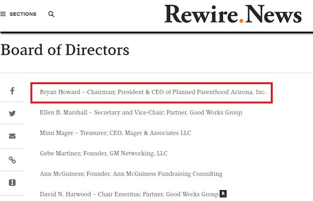 Image: Planned Parenthood CEO on board of Rewire News (Image credit: screen grab from Rewire News blog)