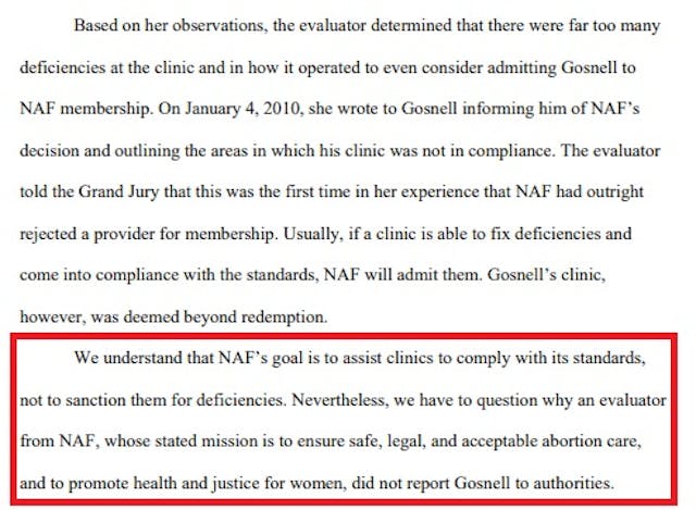 Gosnell grand jury report says NAF failed to report the abortionist to authorities Image: Gosnell grand jury report says NAF failed to report the abortionist to authorities