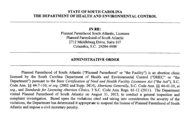 Planned Parenthood COuth Atlantic abortion clinic suspended