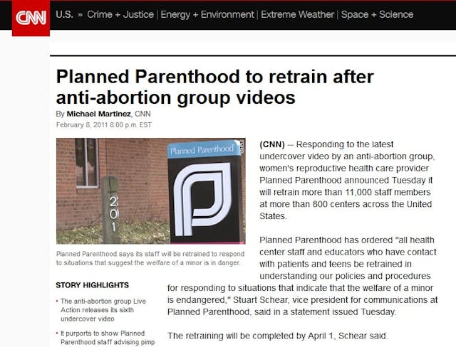 CNN Planned Parenthood to retrain after covering sexual abuse Image: CNN Planned Parenthood to retrain