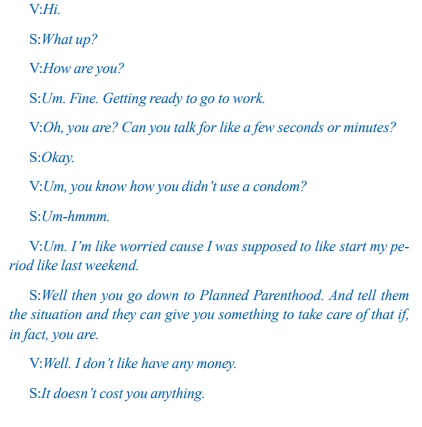 Image of transcript: Sexual predator coaches victim to go to Planned Parenthood