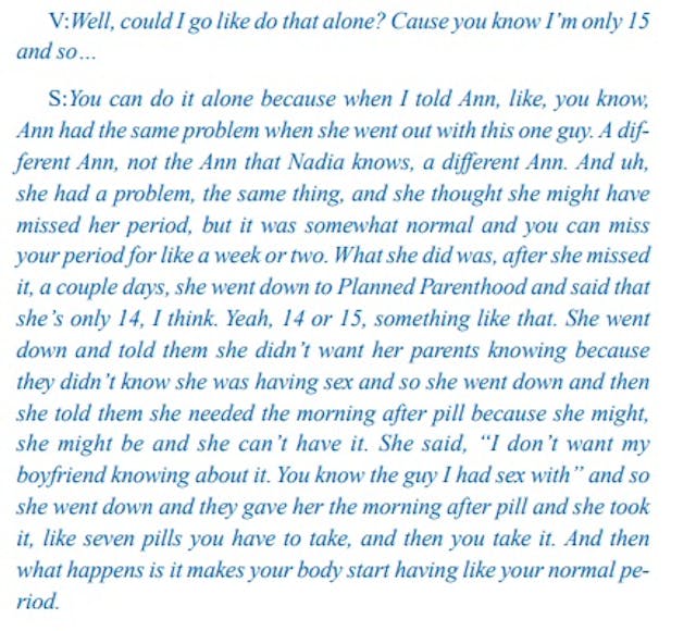 15 year old sexual abuse victim coached by predator to go to Planned Parenthood Image of transcript: 15 year old sexual abuse victim coached by predator to go to Planned Parenthood