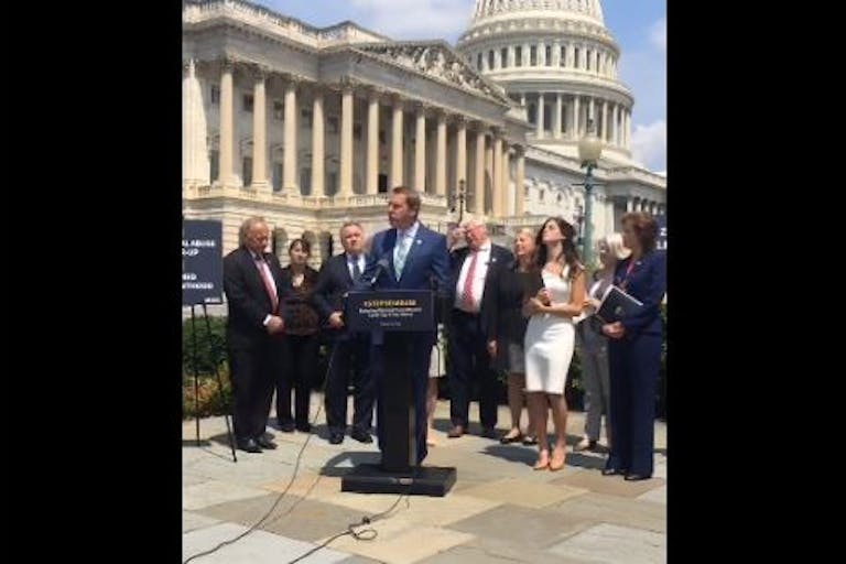 Rep. Mark Walker speaks at a press conference exposing Planned Parenthood’s cover-up of sexual abuse