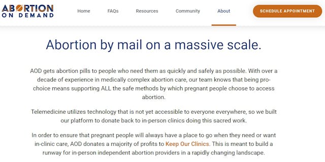 Image: Abortion on Demand virtual online abortion pill dispensary