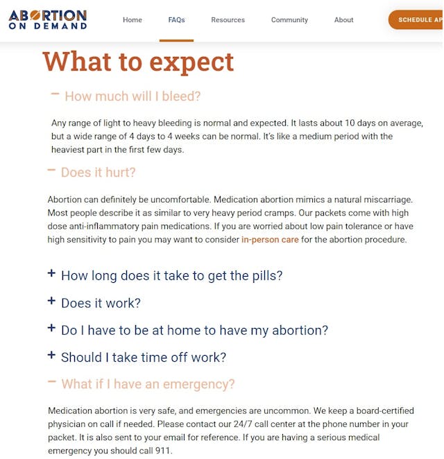 Abortion on Demand (AOD) virtual abortion pill dispensary fails to publish emergency information Image: Abortion on Demand (AOD) virtual abortion pill dispensary fails to publish emergency information