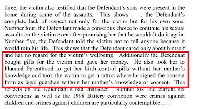 Christopher Jewell took sexual abuse victim to Planned Parenthood Image of Court Document