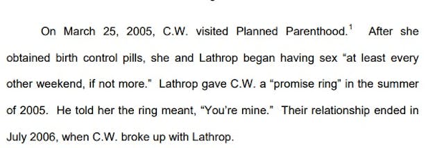 Ritchie Lathrop sexual assault victim goes to Planned Parenthood Image: court record Ritchie Lathrop sexual assault victim goes to Planned Parenthood