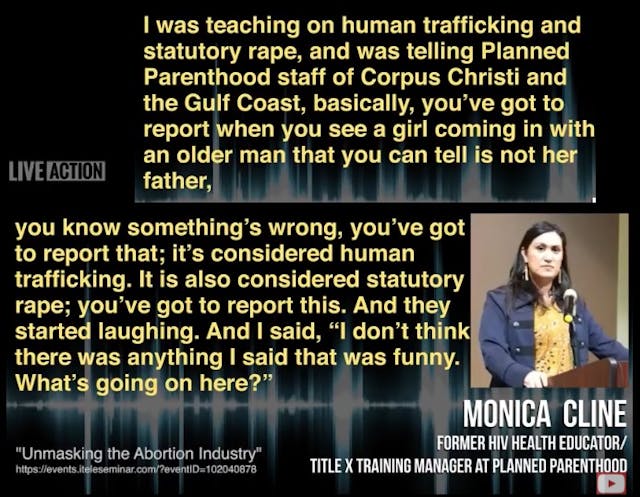 Image: Aiding Abusers Planned Parenthood laughs Former Worker Monica Cline