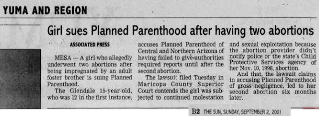 Image: article Girls Sues Planned Parenthood failed to report sexual abuse Shawn M Stevens Case