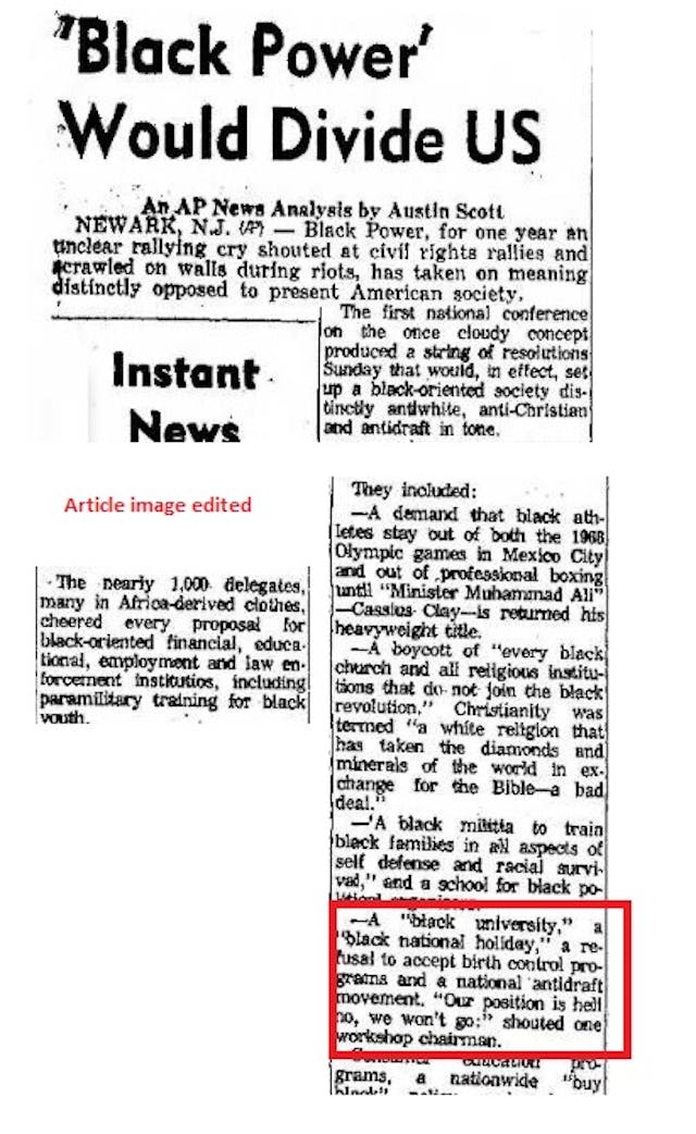 1967 First National Conference on Black Power refuse birth control Image: 1967 First National Conference on Black Power refuse birth control