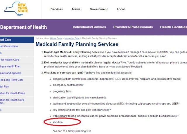 New York pays for Medicaid abortions New York pays for Medicaid abortions