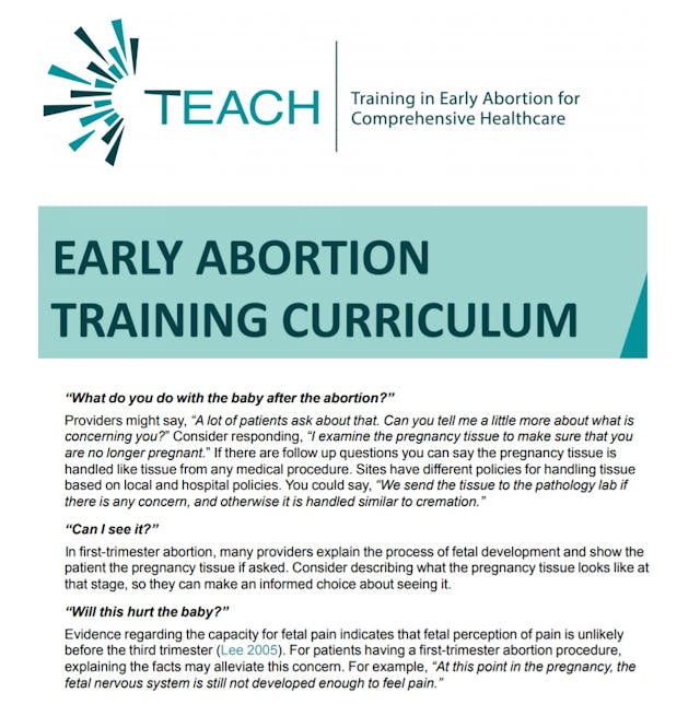 TEACH abortion training 2020 seeing aborted fetal remains Image: TEACH abortion training 2020 seeing aborted fetal remains