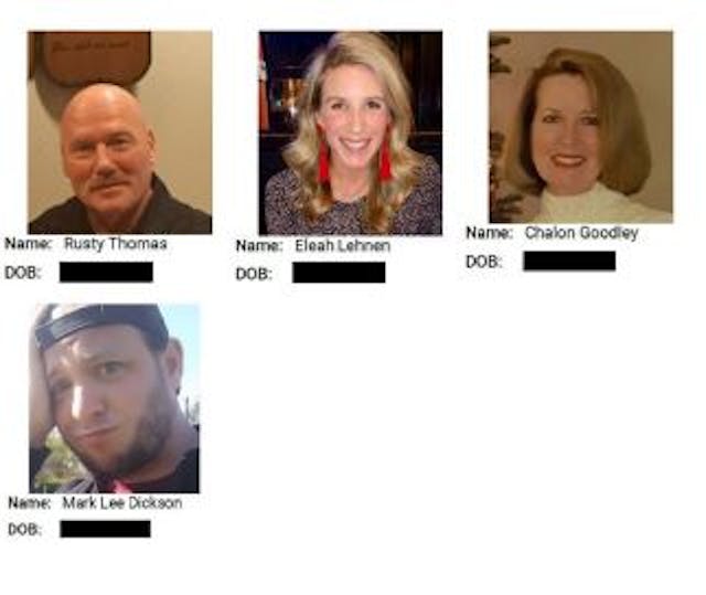 Watch list produced by Planned Parenthood of Greater Texas to the Lubbock Police Department.