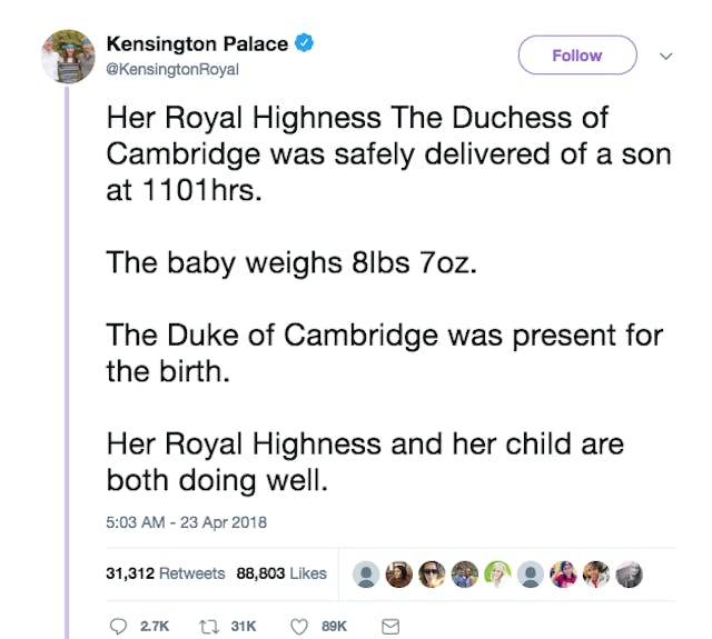 Prince William and Kate Middleton welcome a baby boy image