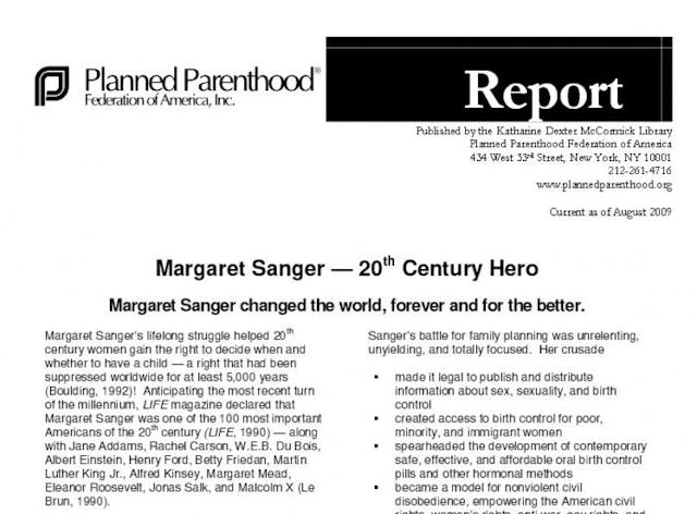 Planned Parenthood margaret sanger hero