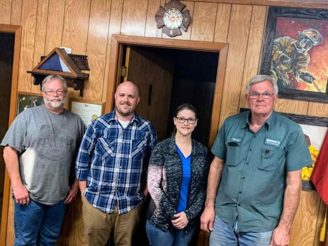 Councilman Bobby Roberts, Pastor Randy Redkey, Mayor Pro-Tem Dylis Bobbitt, and City Councilman Harvey Bruner pose for a picture together after the historic vote to outlaw abortion in Latexo, Texas. (Photo: Mark Lee Dickson)