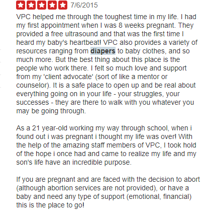 Grateful women leave pregnancy resource centers positive reviews online image