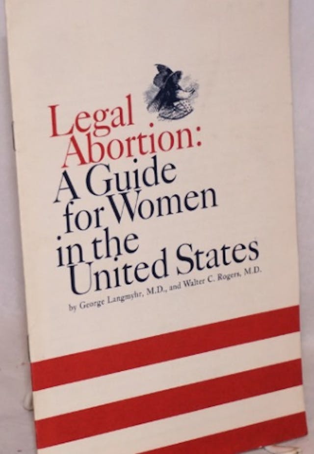 Legal Abortion: A Guide for Women by George Langmyher Image: book Legal Abortion A Guide for Women by George Langmyher
