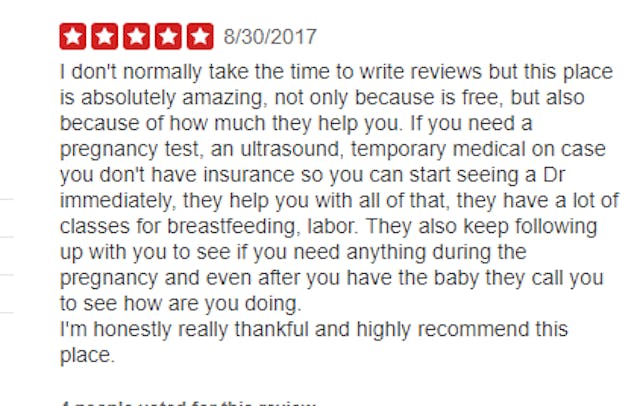 Grateful women leave pregnancy resource centers positive reviews online image