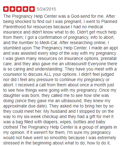 Grateful women leave pregnancy resource centers positive reviews online image