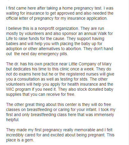 Grateful women leave pregnancy resource centers positive reviews online image
