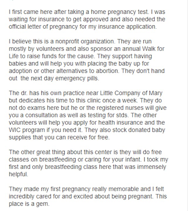 Grateful women leave pregnancy resource centers positive reviews online image