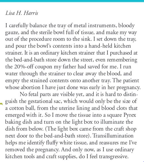 Lisa Harris kitchen tool abortion