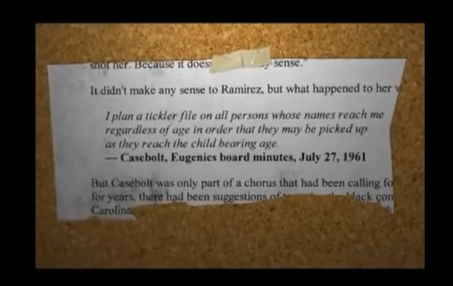 Sue Casebolt on eugenics board that sterilized Elaine Riddick (Image credit: Maafa21) Planned Parenthood, eugenics
