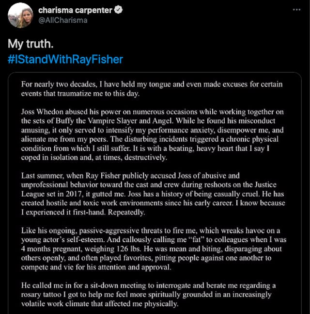 ‘Buffy’ actress Charisma Carpenter claims creator Joss Whedon abused her for being pregnant image