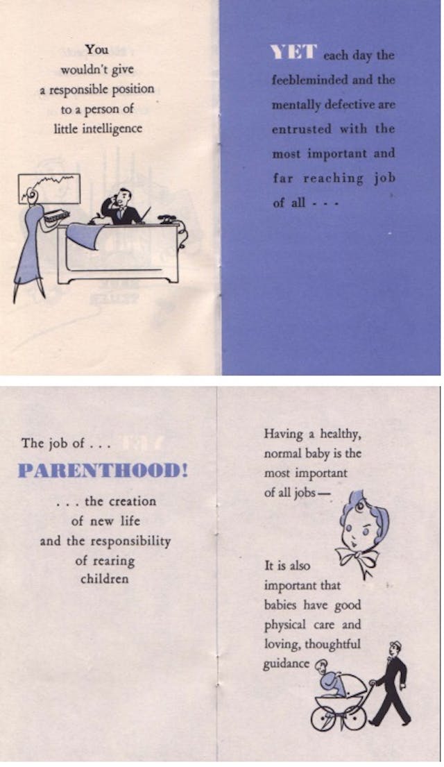 Eugenics pamphlet from Human Betterment League Association Planned Parenthood, eugenics