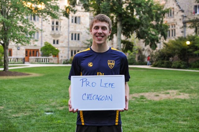 “Pro-life Chicagoan” (Photo: Anthony Tokman) Yale students, Tokman