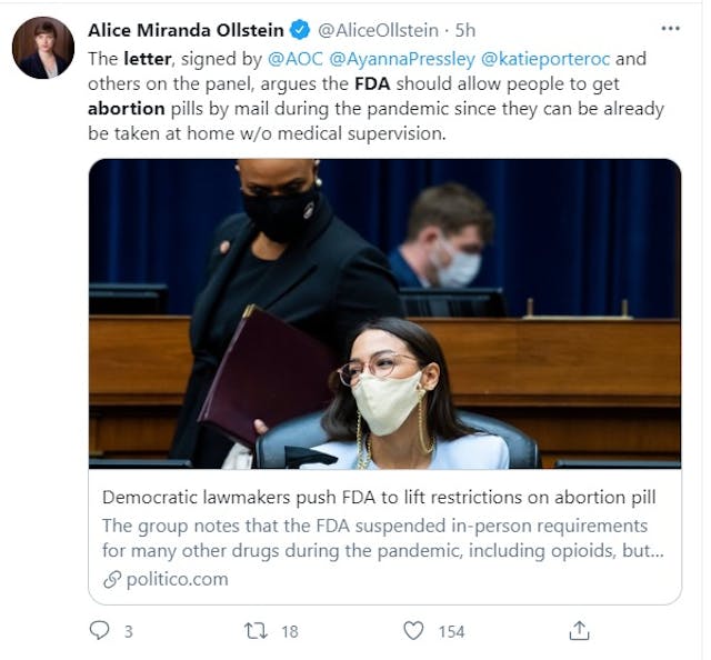 Image: Letter pressures FDA to remove in-person safety regs on abortion pill signed by Planned Parenthood political operatives (Image: Twitter)
