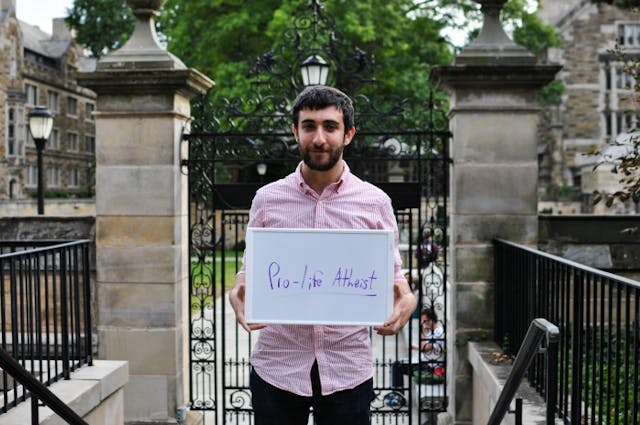 “Pro-life atheist” (Photo: Anthony Tokman) Yale students, Tokman