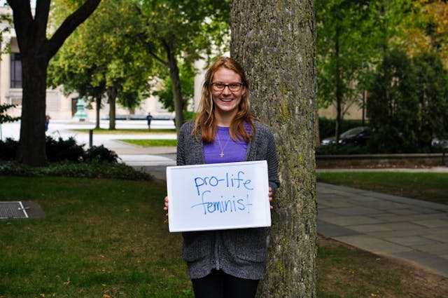 “Pro-life feminist” (Photo: Anthony Tokman) Yale students, Tokman