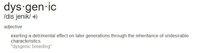 Image: Definition of Dysgenic