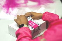 A love box being created by a volunteer for an abortion-minded woman.