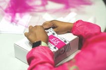A love box being created by a volunteer for an abortion-minded woman.