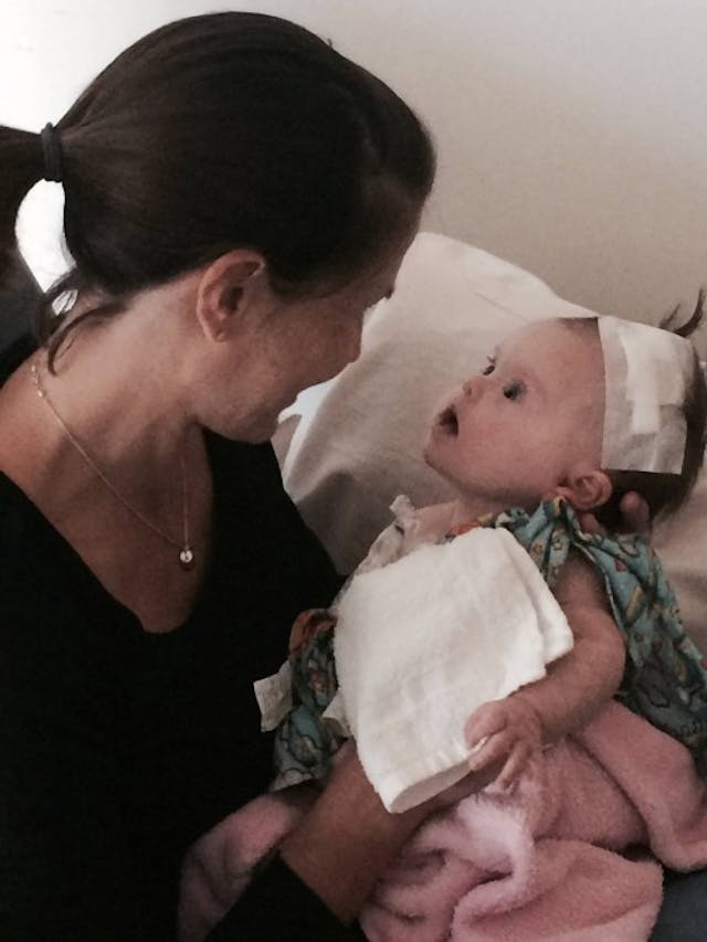 Erika and Abigail Jones after surgery via Facebook. Erika and Abigail Jones after surgery.