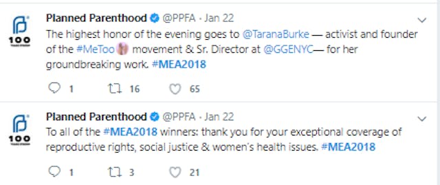 Image: Tweet from Planned Parenthood